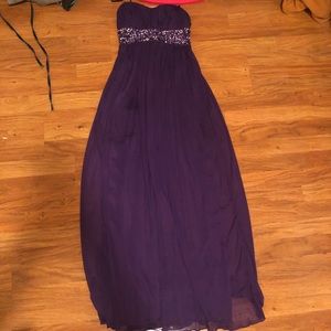 Purple floor length gown